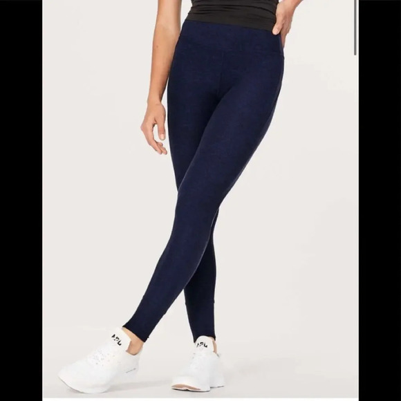 Lululemon Rush Hour Tight Heathered Hero Blue Size 6 - Picture 1 of 9